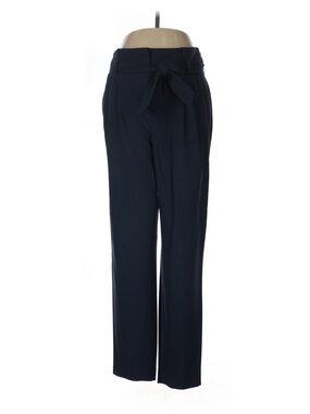 Ann Taylor High-Rise Tie-Waist Wide Leg Pants - Navy